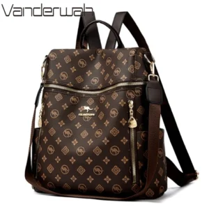 Genuine Brand Women's Soft Leather Backpack School Bookbags for Girls Bagpack Large Capacity Designer Travel Rucksack Mochilas